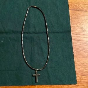 Hemitite necklace and cross